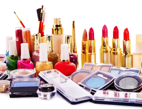 Groep lippenstift en decoratieve cosmetica . — Stockfoto