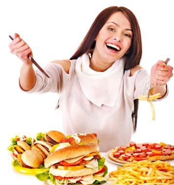 Fast Food Yiyen Kadın.
