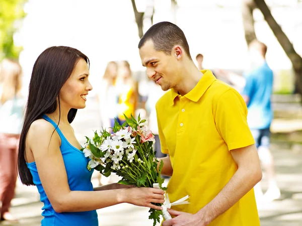Couple of on date outdoor. — Stock Photo, Image