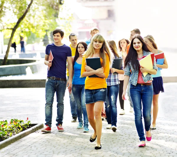 Group student outdoor. Stock Photo