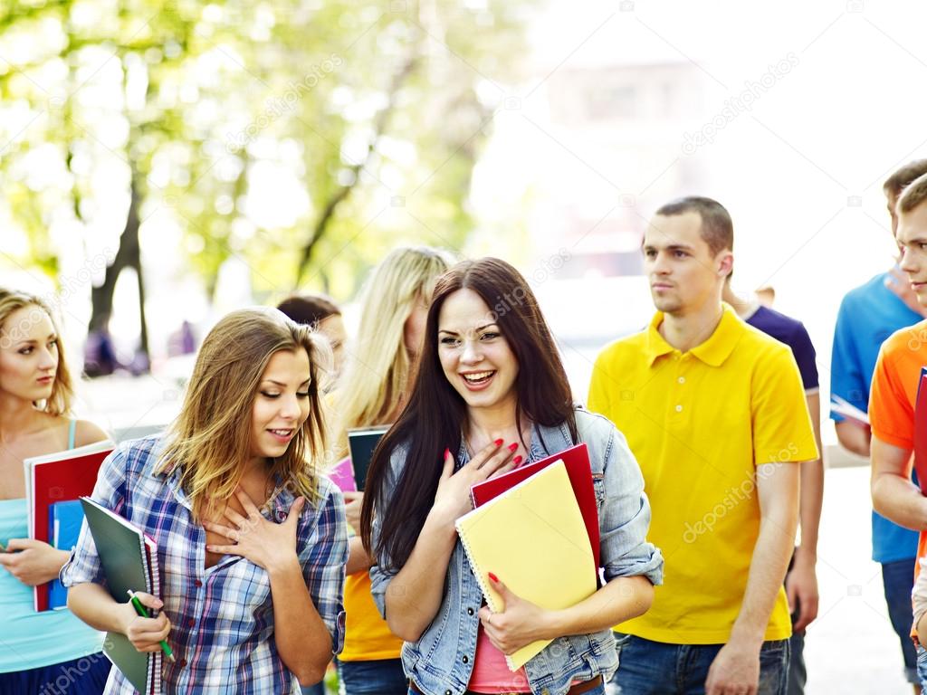 Group student outdoor.