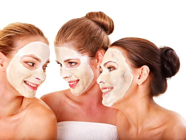 Group women with facial mask. — Stock Photo, Image