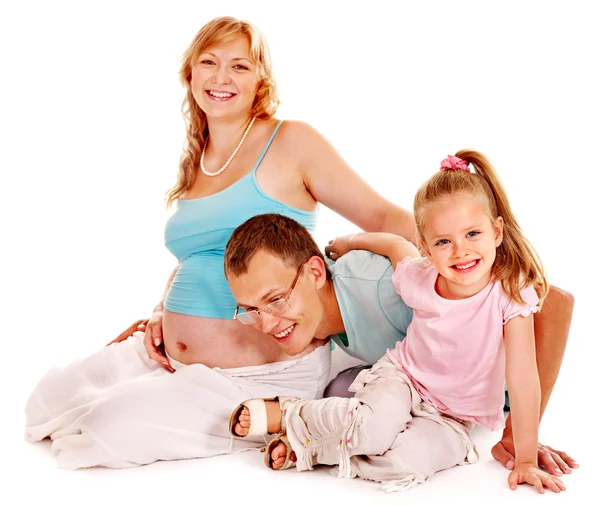 Pregnant woman with family. — Stock Photo, Image