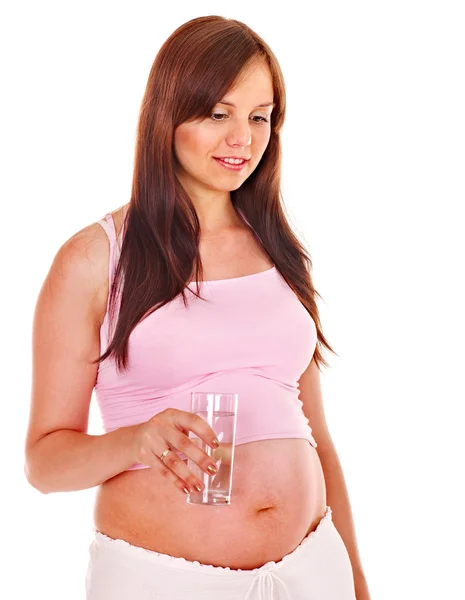 Mujer embarazada beber agua . —  Fotos de Stock