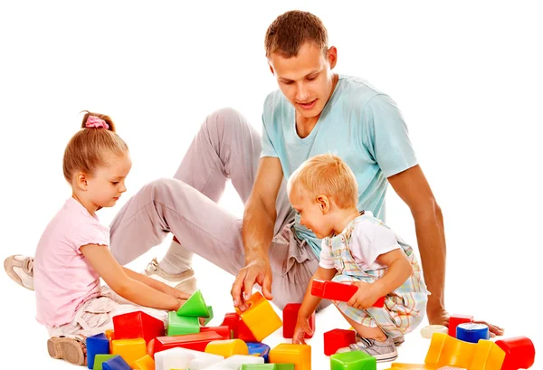 Children play building blocks. — Stock Photo, Image