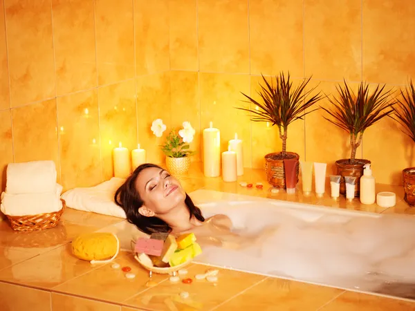 Woman take bubble bath. — Stock Photo, Image