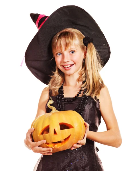 Bruja niños en fiesta de Halloween . — Foto de Stock