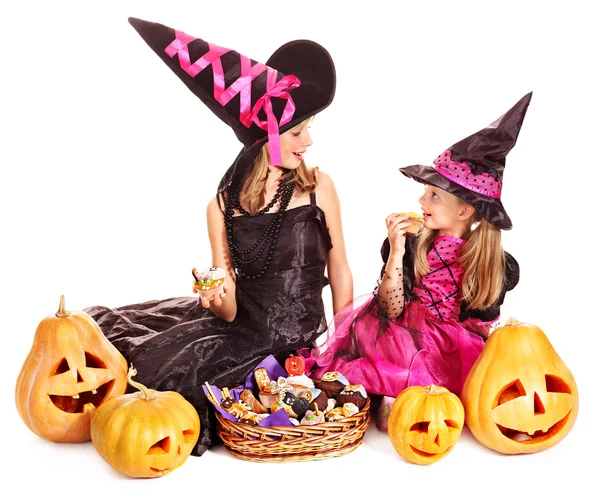 Witch children at Halloween party. — Stock Photo, Image