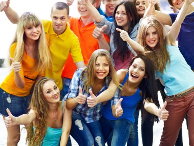 grup izole başparmak yukarı.