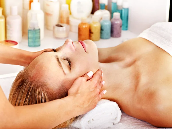 Woman getting facial massage . — Stock Photo, Image