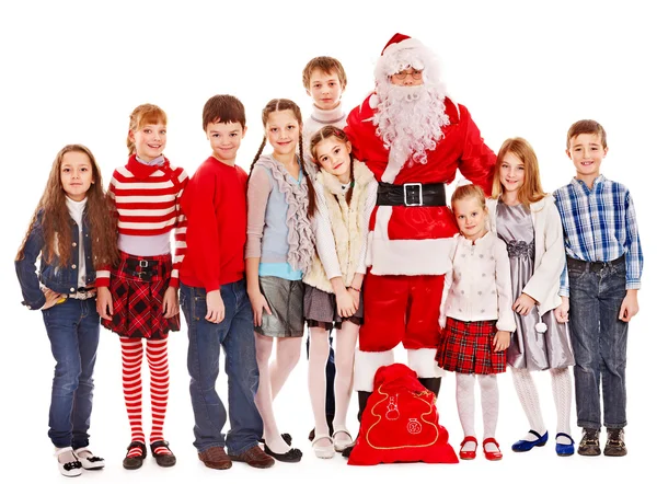 Gruppo di bambini con Babbo Natale . — Foto Stock