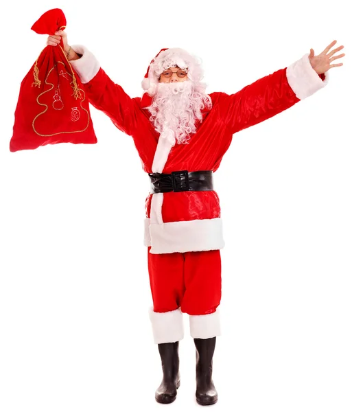 Santa doložka hospodářství dárek. — Stock fotografie