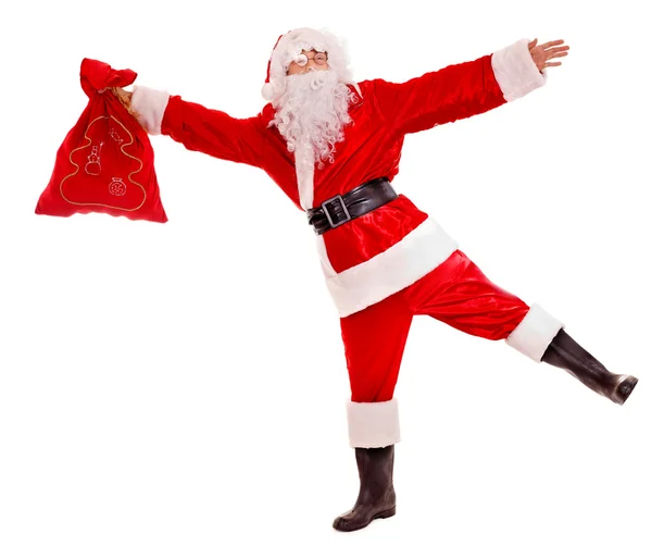 Santa Clause holding gift. — Stock Photo, Image