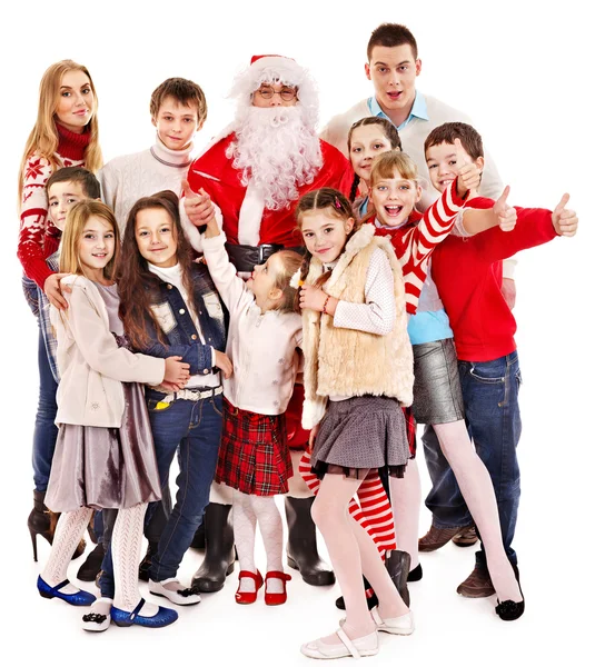 Группа детей с Дедом Морозом . — стоковое фото