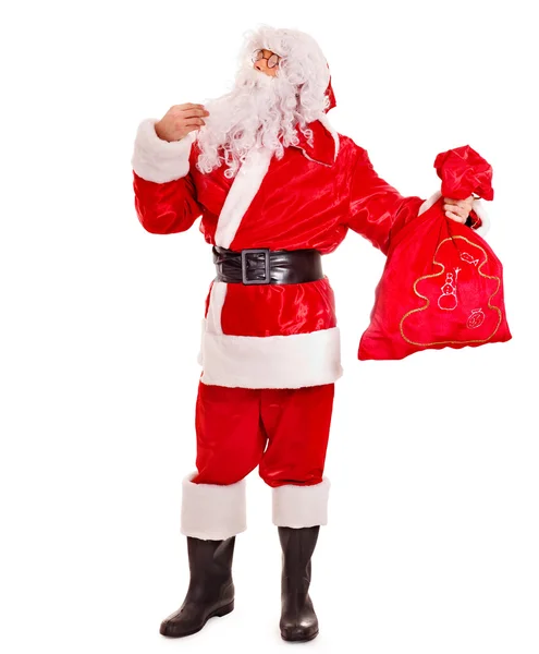 Weihnachtsmann-Klausel mit Geschenk. — Stockfoto