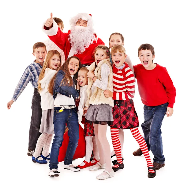 Grupo de niños con Santa Claus . —  Fotos de Stock