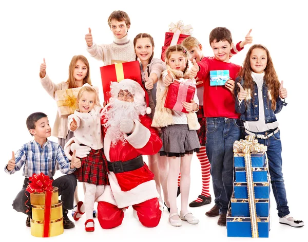 Skupina dětí s santa claus. — Stock fotografie