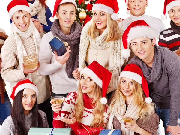 Gruppe und Weihnachtsmann. — Stockfoto