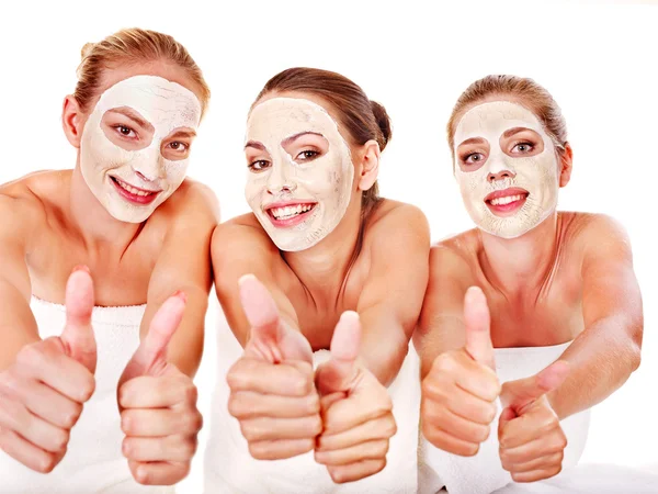 Grupo de mulheres com máscara facial . — Fotografia de Stock