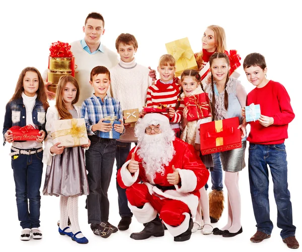 Groep van kinderen met santa claus. — Stockfoto