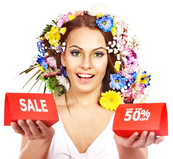 Nahaufnahme Make-up mit Blume. — Stockfoto