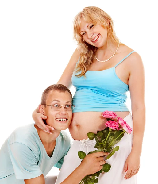 Zwangere vrouw met echtgenoot. — Stockfoto