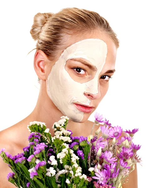 Woman with facial mask. — Stock Photo, Image