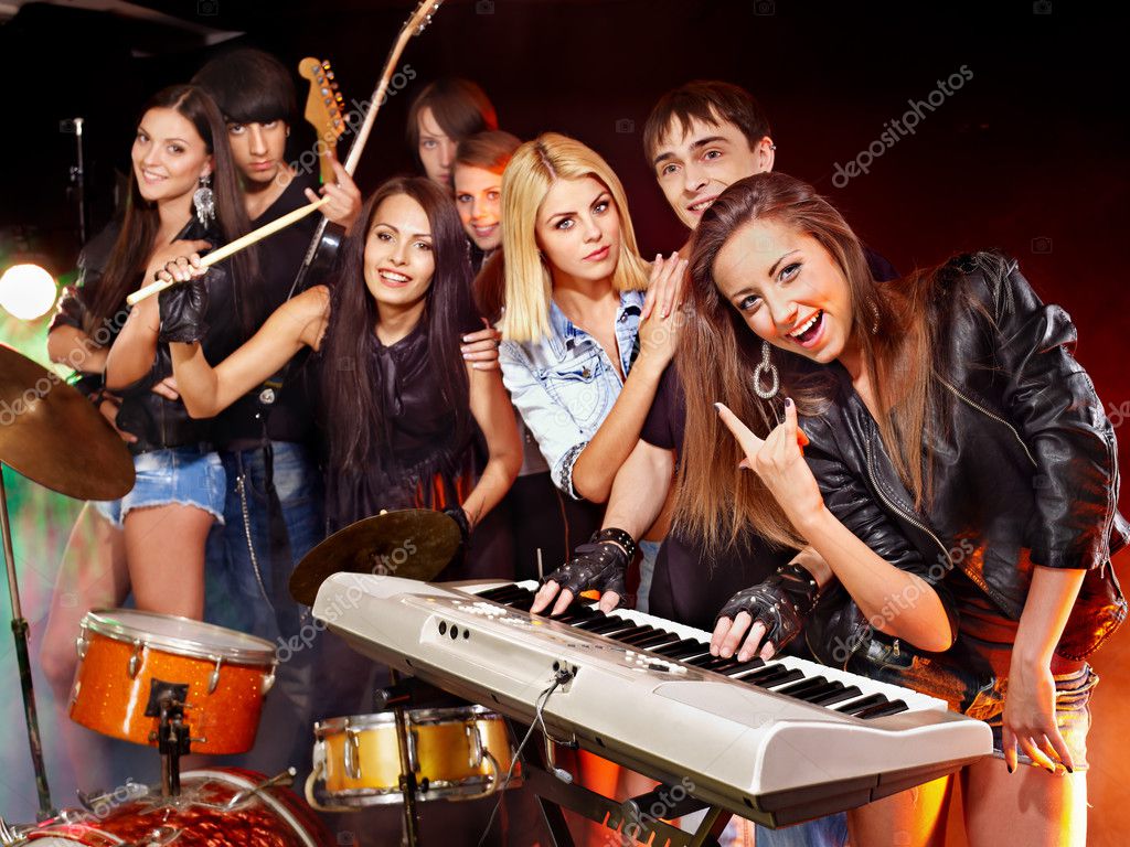 Band playing musical instrument. — Stock Photo © poznyakov 23311416
