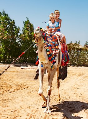 sürme turistler deve üzerinde Mısır beach.