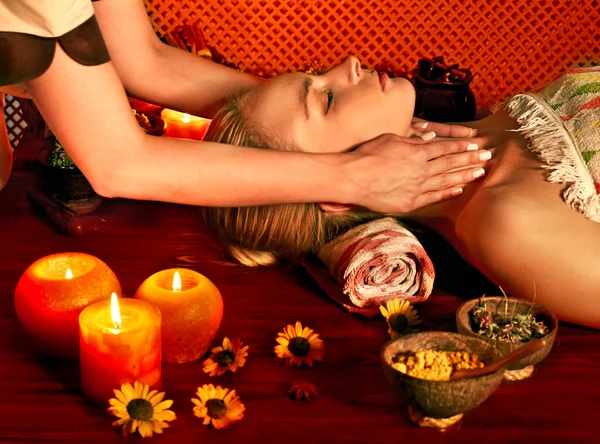 Woman getting facial massage . — Stock Photo, Image
