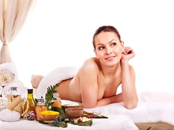 Woman getting spa treatment outdoor. — Stock Photo, Image