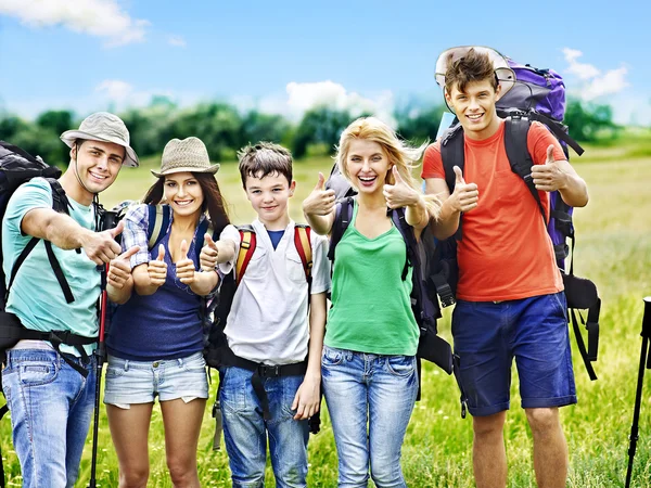 Groep op reis. — Stockfoto