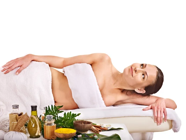 Woman getting spa treatment outdoor. — Stock Photo, Image