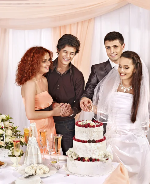 Group at wedding table. — Stock Photo, Image