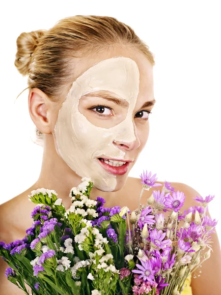 Femme avec masque facial . — Photo