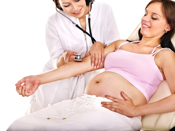 Femme enceinte avec médecin  . — Photo