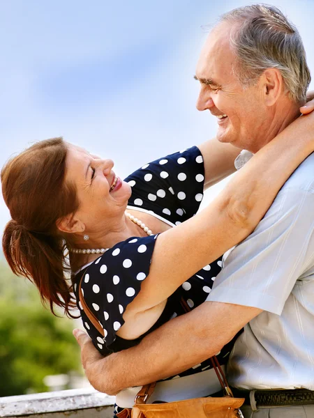 Old couple at summer outdoor. — Stock Photo, Image