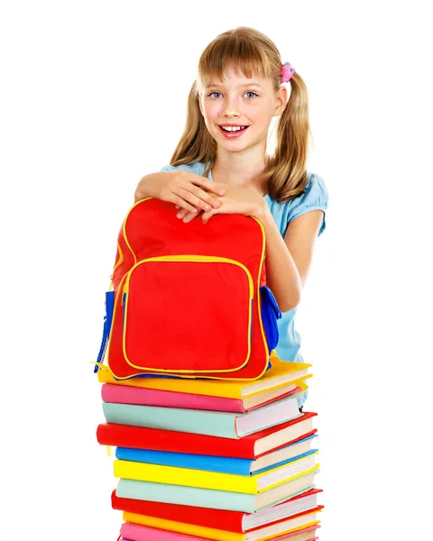 School child holding book. — Stock Photo, Image