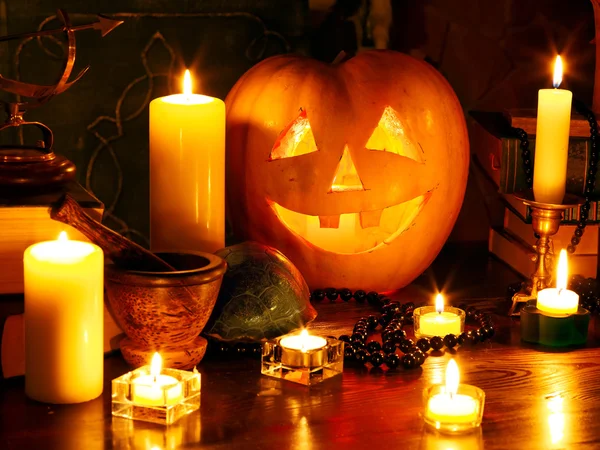 Lanterna zucca di Halloween. — Foto Stock