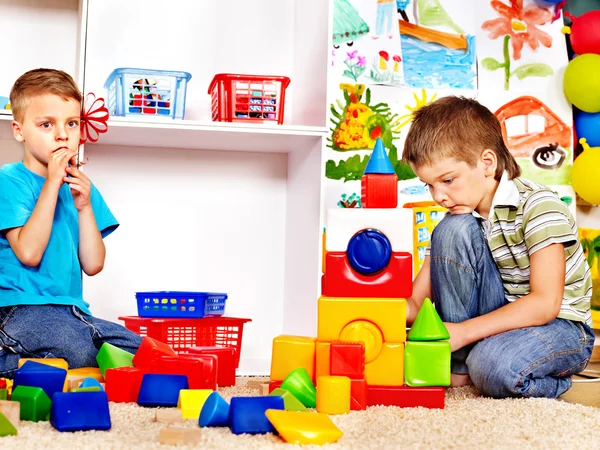 Kid boy in kindergarten. — Stock Photo, Image