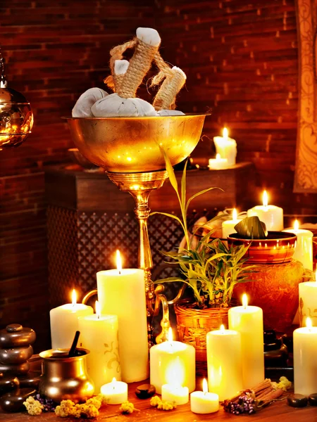 Ayurvedic spa massage still life — Stock Photo, Image