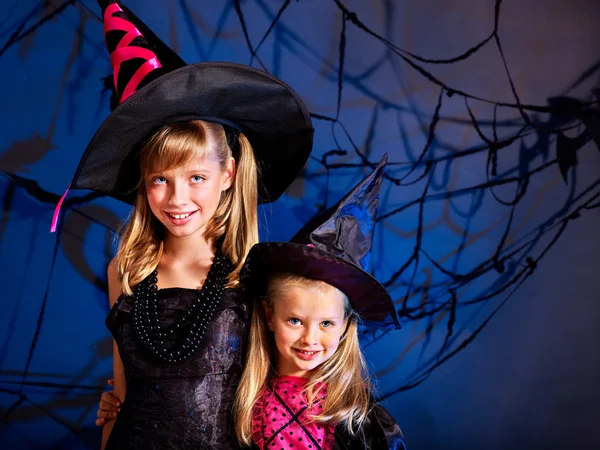 Witch child at Halloween party. — Stock Photo, Image