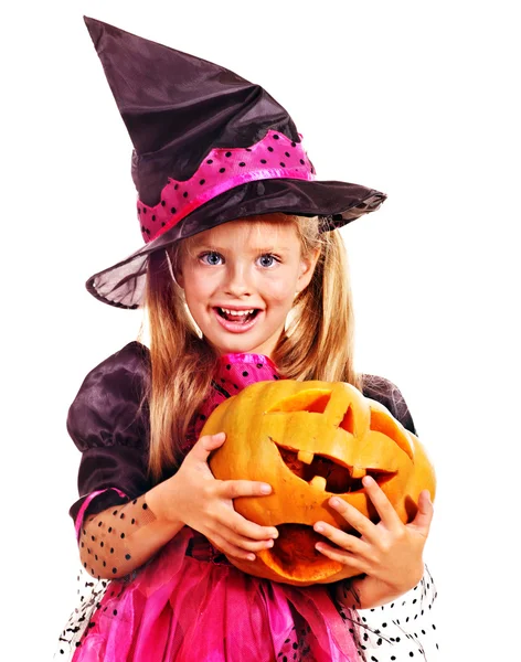 Bruja niños en fiesta de Halloween . — Foto de Stock