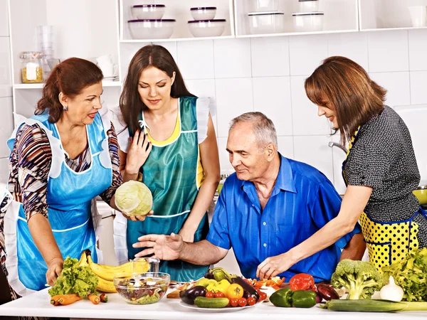 Family cooking at kitchen. — Stock Photo, Image