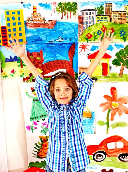 Pintura infantil. — Fotografia de Stock