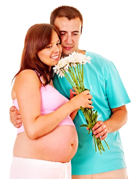 Femme enceinte avec homme  . — Photo