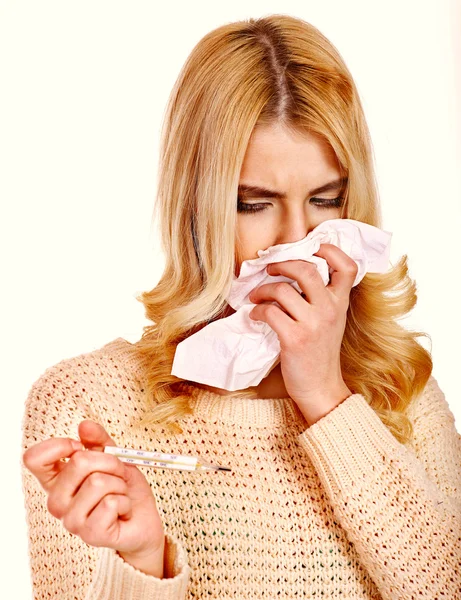 Vrouw met zakdoek — Stockfoto