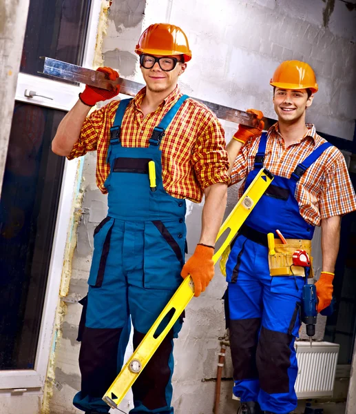 Mannen in uniform van de bouwer — Stockfoto