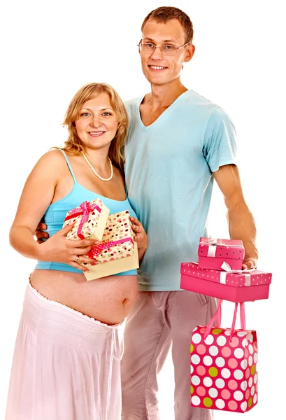 Беременная женщина с мужчиной — стоковое фото