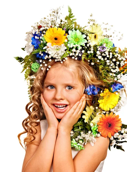 Chica con peinado de flores —  Fotos de Stock